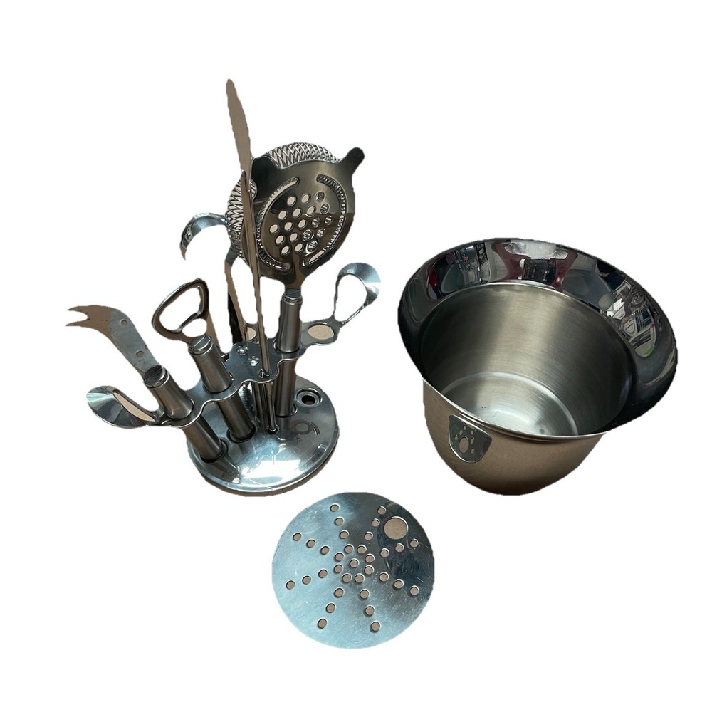 Bar Tool Set‎ Bartender Kit with Stainless Steel Ice Bucket-Pottery Barn